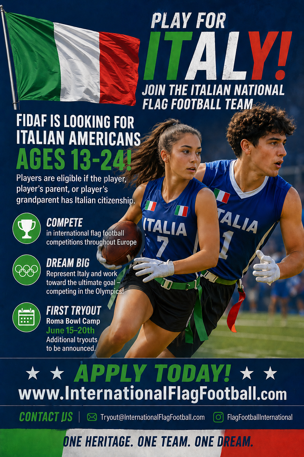 Play for Italy recruiting announcement