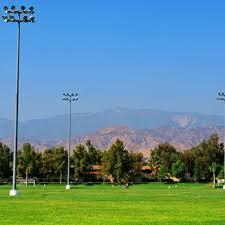 Soccer fields with mountain backdrop
