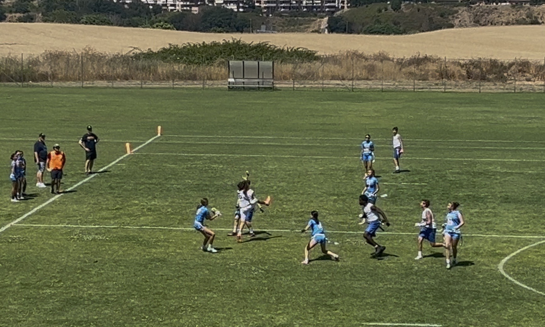 Youth flag football action at the tournament venue