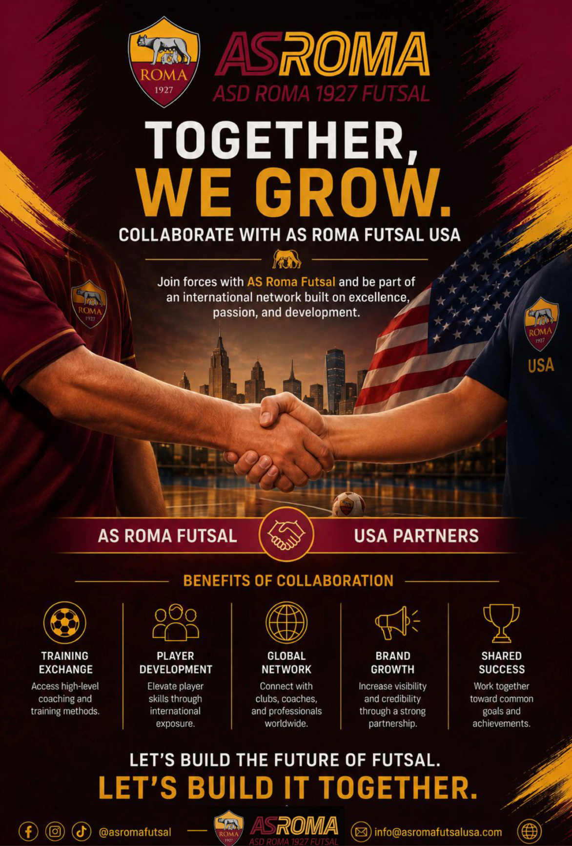AS Roma Futsal USA collaboration flyer