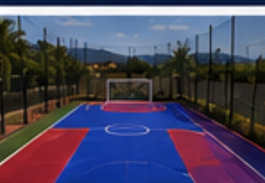 Red and blue combination futsal court