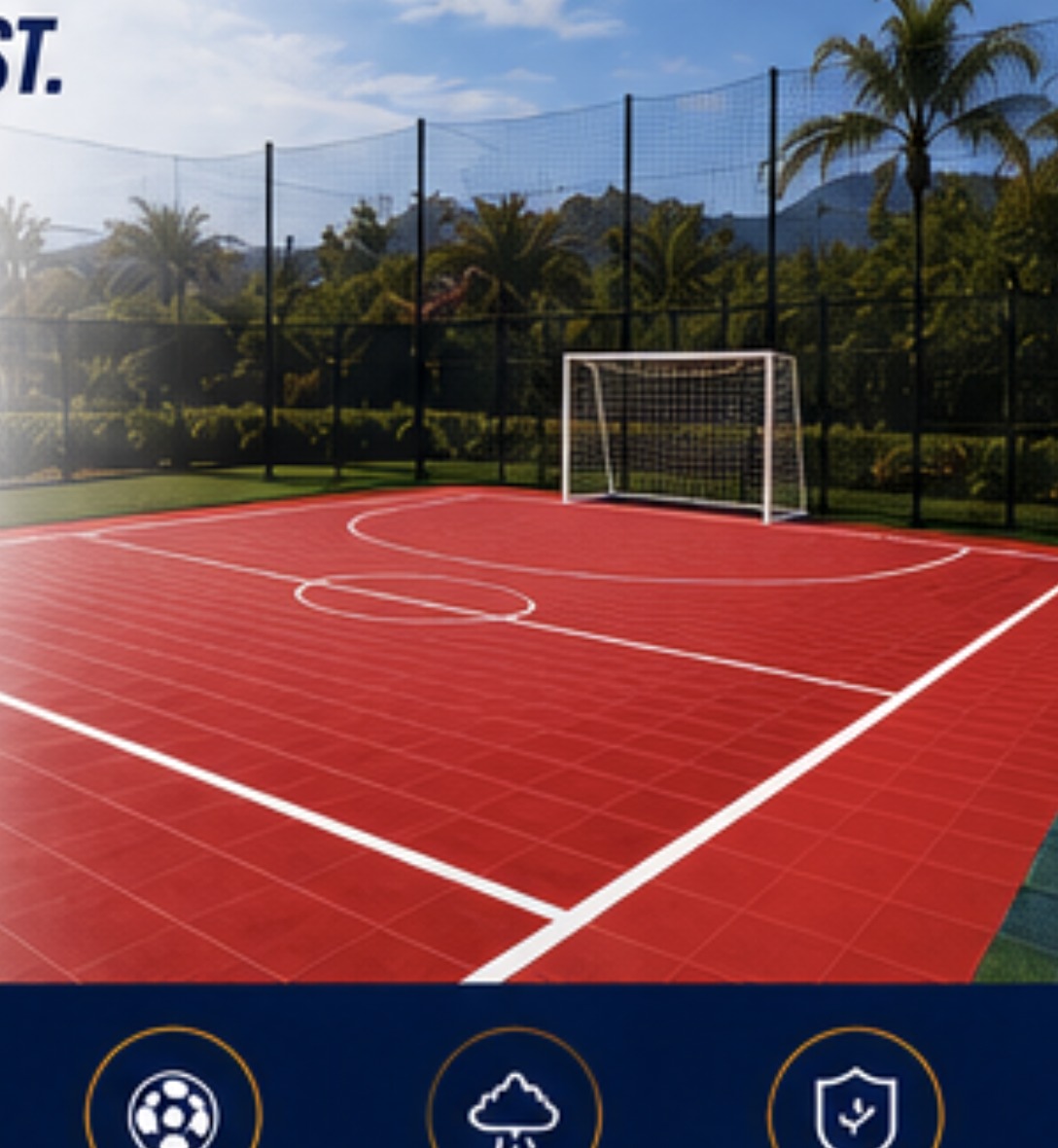 High-performance outdoor futsal court