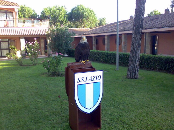 SS Lazio presentation podium at Formello