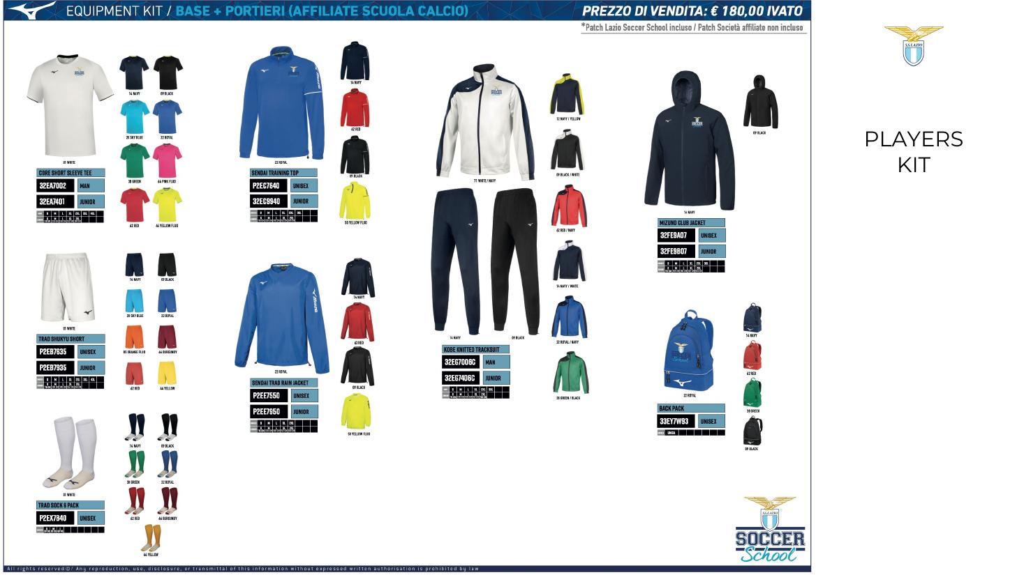 SS Lazio player kit options